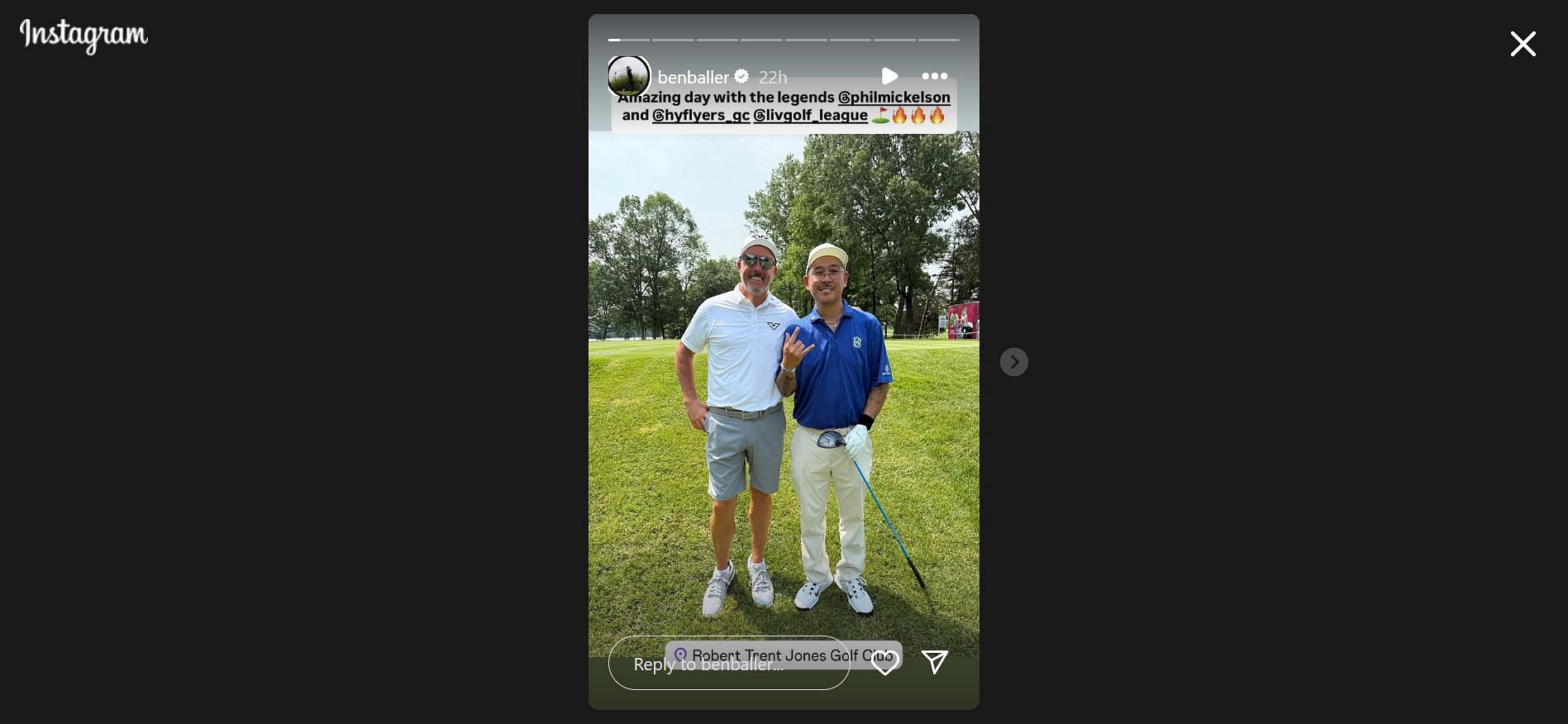 Phil Mickelson, along with Ben Baller (Image Credit: IG @benballer)